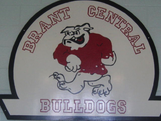 Mascot sign above Gymnasium door